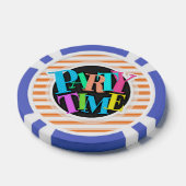 Oranje en witte strepen; gestreept poker chips (Enkel)