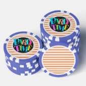 Oranje en witte strepen; gestreept poker chips (Opstapeling)