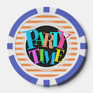 Oranje en witte strepen; gestreept poker chips