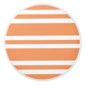Oranje en witte strepen keramische knop (Voorkant)