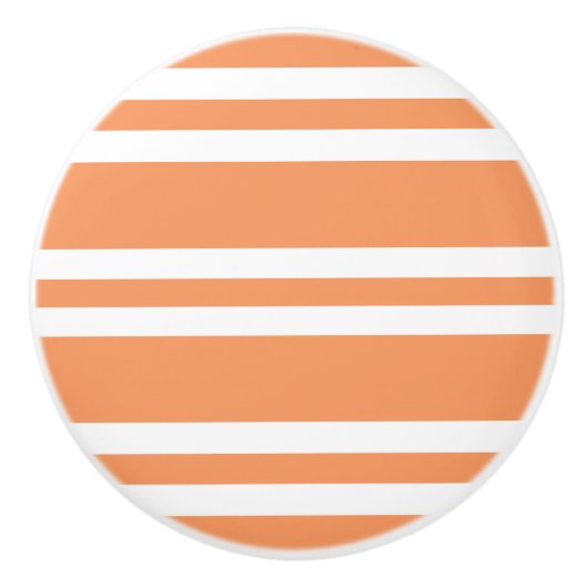 Oranje en witte strepen keramische knop (Voorkant)