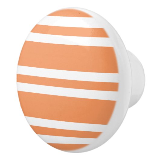 Oranje en witte strepen keramische knop (Rechts)