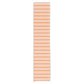 Oranje en witte strepen korte tafelloper (Voorkant)