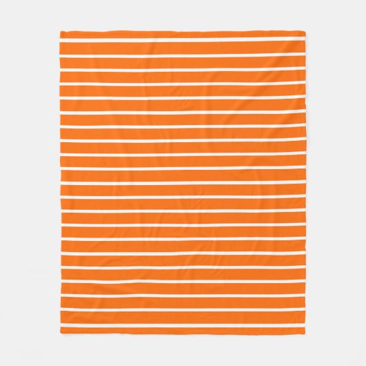Oranje en witte strepen ontwerp fleece deken (Voorkant)