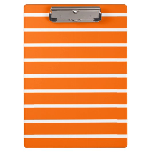 Oranje en witte strepen ontwerp klembord (Voorkant)