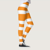 Oranje en witte strepen patroon Halloween Leggings (Rechts)