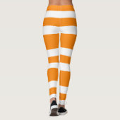 Oranje en witte strepen patroon Halloween Leggings (Achterkant)