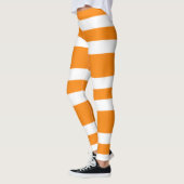 Oranje en witte strepen patroon Halloween Leggings (Links)