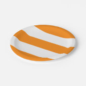 Oranje en witte strepen patroon Halloween Papieren Bordje (Gekanteld)