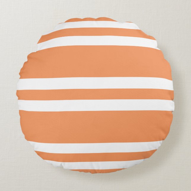 Oranje en witte strepen rond kussen (Voorkant)