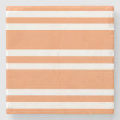 Oranje en witte strepen stenen onderzetter (Voorkant)