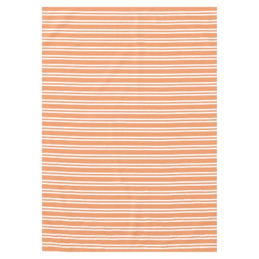 Oranje en witte strepen tafelkleed (Voorkant)