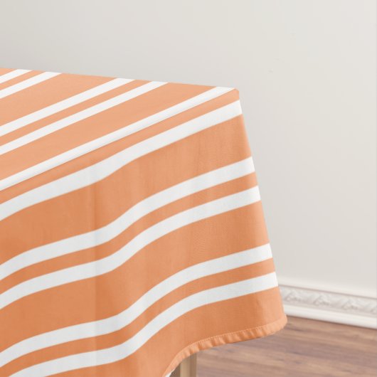 Oranje en witte strepen tafelkleed (Voorbeeld)