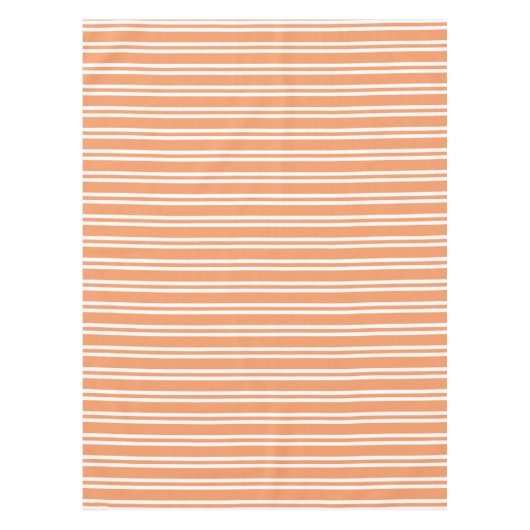 Oranje en witte strepen tafelkleed (Voorkant)