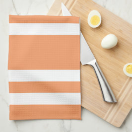 Oranje en witte strepen theedoek