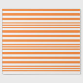 Oranje en witte strepen X 3 Cadeaupapier (Vlak)