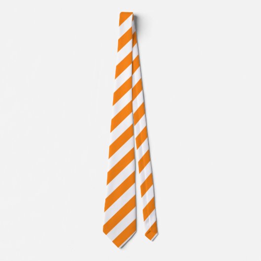 Oranje en witte stripe nekstropdas stropdas (Voorkant)