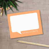 Oranje en Witte Talk Bubble Persoonlijke Naam Post-it® Notes