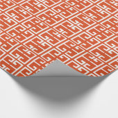 Oranje en witte tegel cadeaupapier (Hoek)