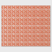 Oranje en witte tegel cadeaupapier (Vlak)