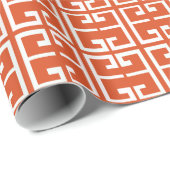 Oranje en witte tegel cadeaupapier (Rol Hoek)