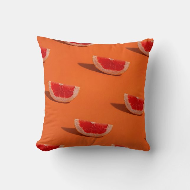 ORANJE EN WITTE TEXTIEL KUSSEN (Voorkant)