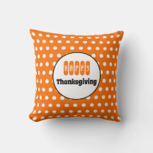Oranje en witte Thanksgiving met polka stippen