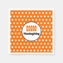 Oranje en witte Thanksgiving met polka stippen