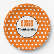 Oranje en witte Thanksgiving met polkadots