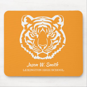 Oranje en witte tijgers logo school mascotte muismat