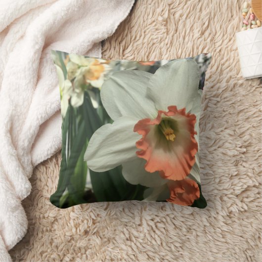 Oranje en witte ventilator kussen (Deken)