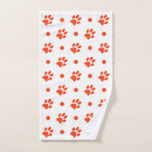 Oranje en witte verfdrukken en pooldots bad handdoek (Handdoek)