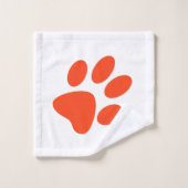 Oranje en witte verfdrukken en pooldots bad handdoek (Wasdoekje)