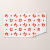 Oranje en witte verfdrukken en pooldots bad handdoek (Handdoek)