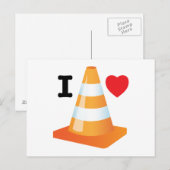 Oranje en witte verkeerskegels Briefkaart (Voorkant / Achterkant)