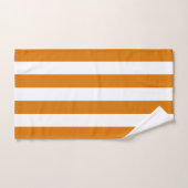Oranje en witte verticale strepen bad handdoek (Handdoek)