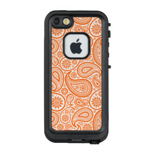 Oranje en witte Vintage Paisley LifeProof FRÄ’ iPhone SE/5/5s Hoesje