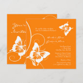 Oranje en witte vlinderwedstrijd kaart (Voorkant / Achterkant)