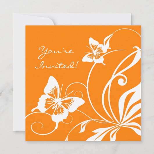 Oranje en witte vlinderwedstrijd kaart (Achterkant)