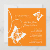 Oranje en witte vlinderwedstrijd kaart (Voorkant)