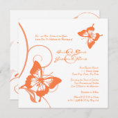 Oranje en witte vlinderwedstrijd kaart (Voorkant / Achterkant)