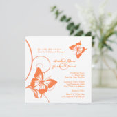 Oranje en witte vlinderwedstrijd kaart (Staand voorkant)