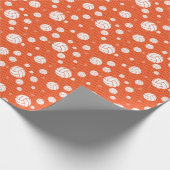 Oranje en witte volleybal gevild cadeaupapier (Hoek)