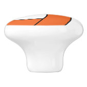 Oranje en witte volleybal keramische knop (Zijkant)