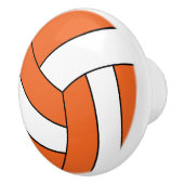 Oranje en witte volleybal keramische knop (Rechts)