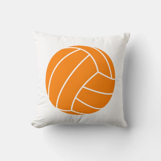Oranje en witte volleybal kussen (Voorkant)