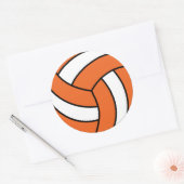 Oranje en witte volleybal ronde sticker (Envelop)