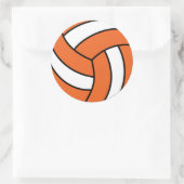 Oranje en witte volleybal ronde sticker (Tas)