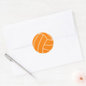 Oranje en witte volleybal ronde sticker (Envelop)