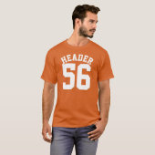 Oranje en witte volwassenen | Sport Jersey Design T-shirt (Voorkant volledig)